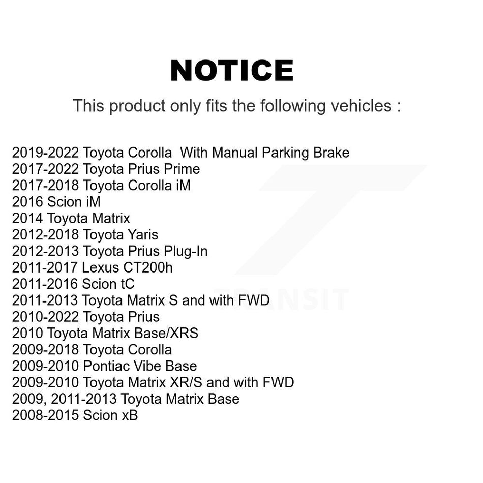 Rear Semi-Metallic Disc Brake Pads PPF-D1423 For Toyota Corolla Prius Scion xB Yaris tC Lexus CT200h Matrix Prime Pontiac Vibe iM Plug-In