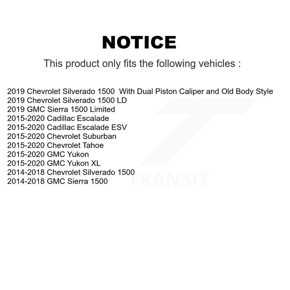 Rear Semi-Metallic Disc Brake Pads PPF-D1707 For Chevrolet Silverado 1500 GMC Sierra Tahoe Suburban Yukon Cadillac XL Escalade ESV LD Limited