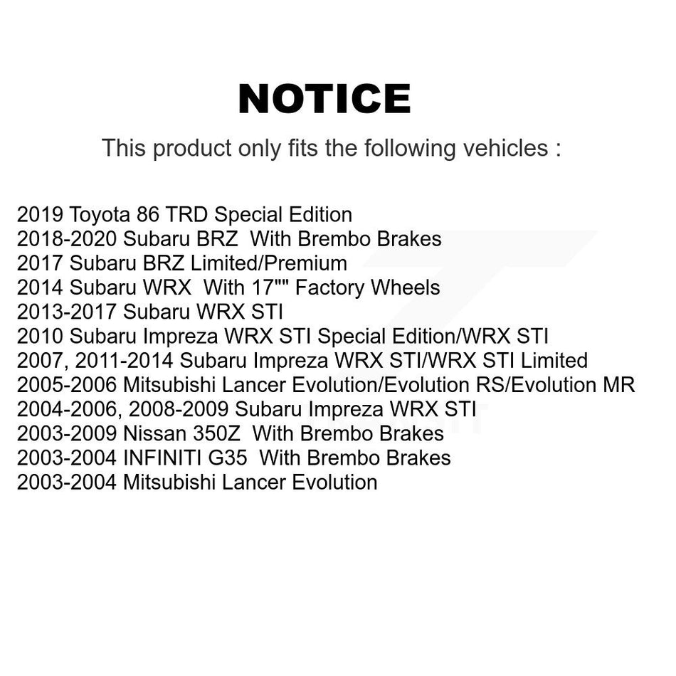 Rear Semi-Metallic Disc Brake Pads PPF-D961 For Subaru Impreza Nissan 350Z INFINITI G35 Mitsubishi Lancer WRX STI BRZ Toyota 86