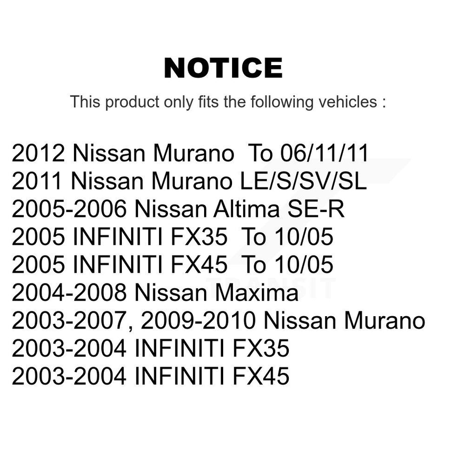 Front Semi-Metallic Disc Brake Pads PPF-D969 For Nissan Murano Altima Maxima INFINITI FX35 FX45