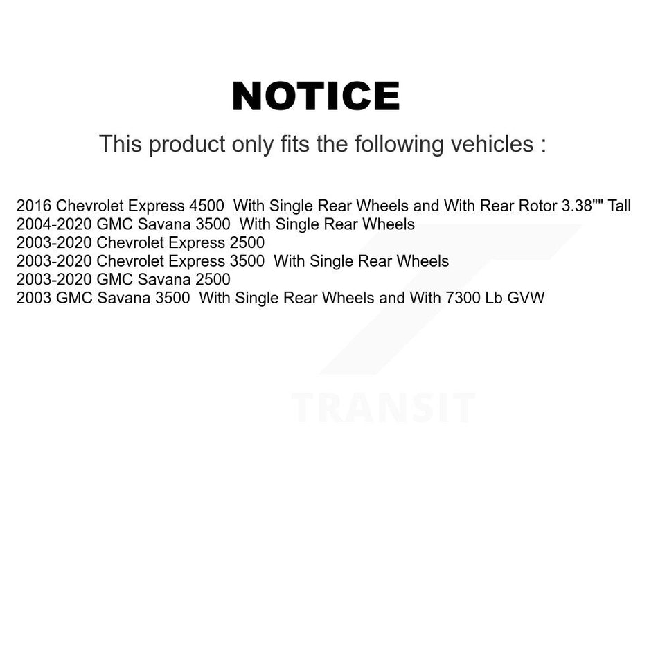 Rear Semi-Metallic Disc Brake Pads PPF-D974 For Chevrolet Express 3500 2500 GMC Savana 4500