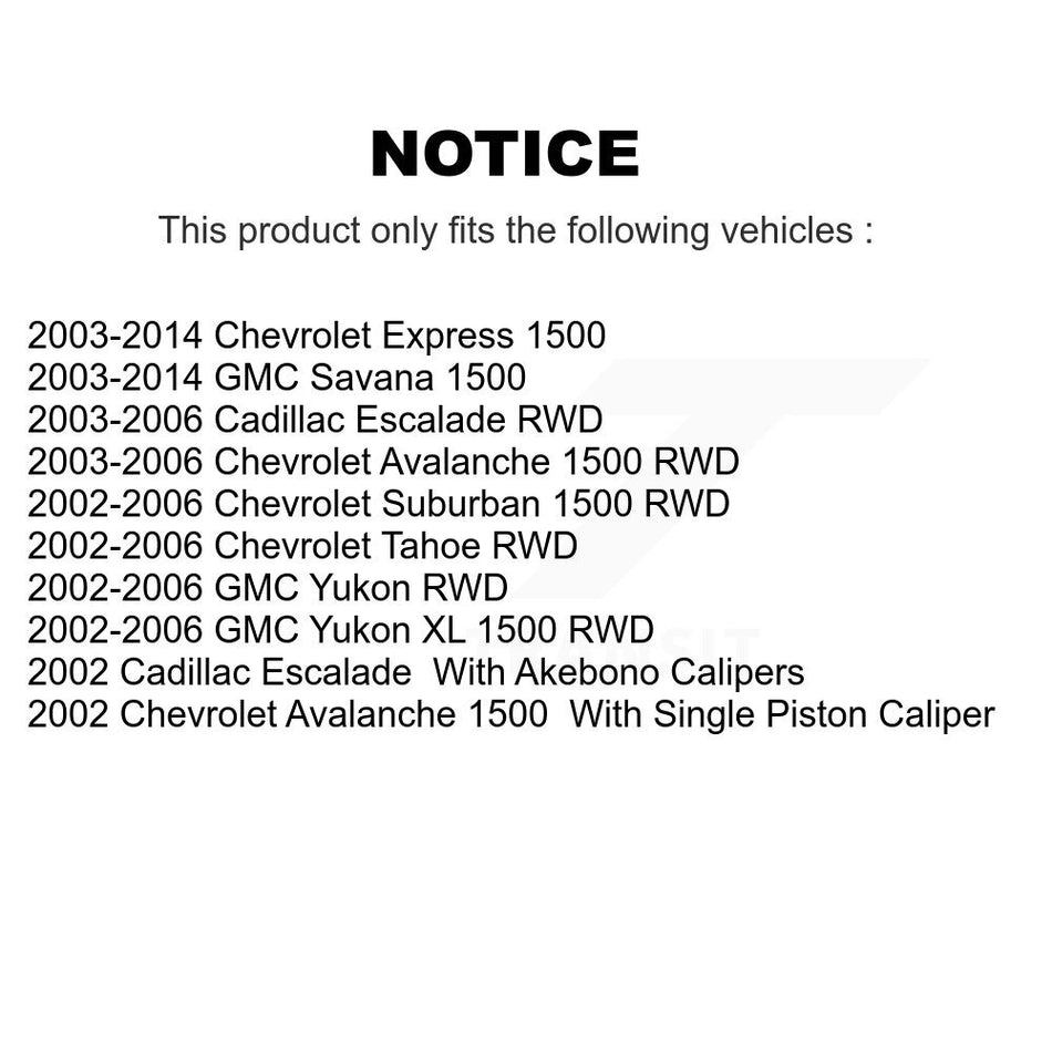 Rear Semi-Metallic Disc Brake Pads PPF-D974A For Chevrolet Tahoe GMC Suburban 1500 Avalanche Yukon XL Express Cadillac Escalade Savana