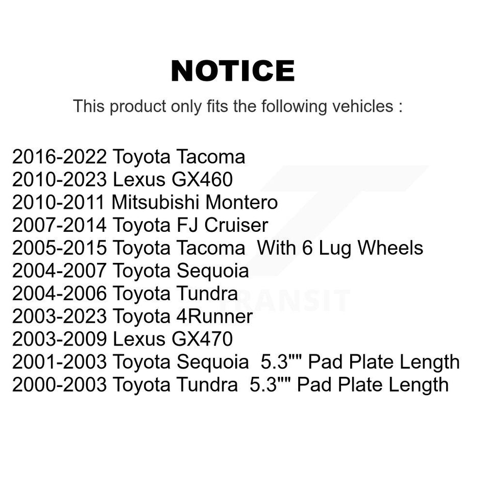 Front Semi-Metallic Disc Brake Pads PPF-D976 For Toyota Tacoma 4Runner Tundra Lexus Sequoia GX460 FJ Cruiser GX470 Mitsubishi Montero