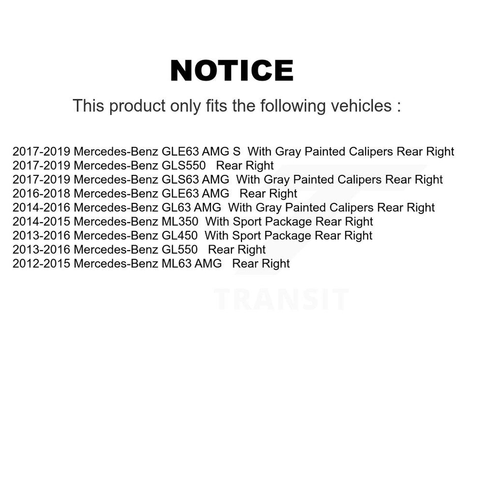 Rear Right (Passenger Side) Disc Brake Caliper SLC-19B7135 For Mercedes-Benz ML350 GL450 GL550 GLS550 GLE63 AMG S GLS63 GL63 ML63