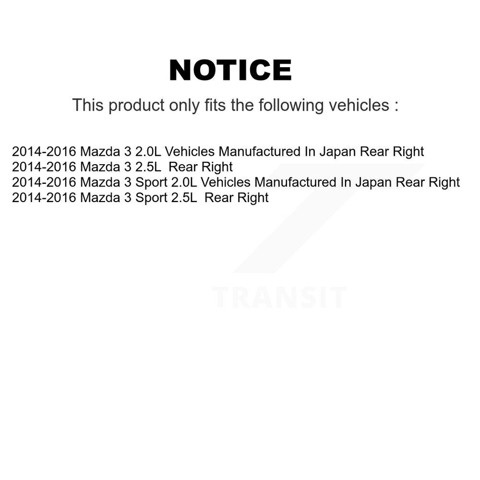Rear Right (Passenger Side) Disc Brake Caliper SLC-19B7154 For Mazda 3 Sport