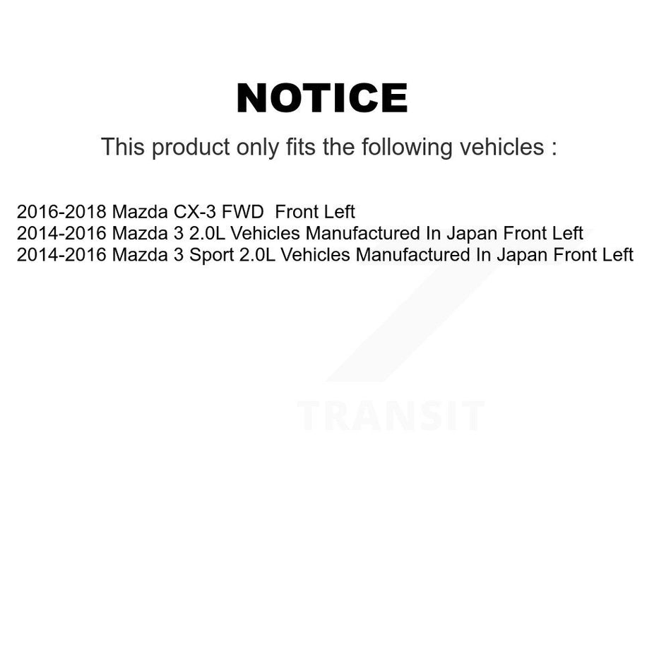 Front Left (Driver Side) Disc Brake Caliper SLC-19B7158 For Mazda 3 CX-3 Sport