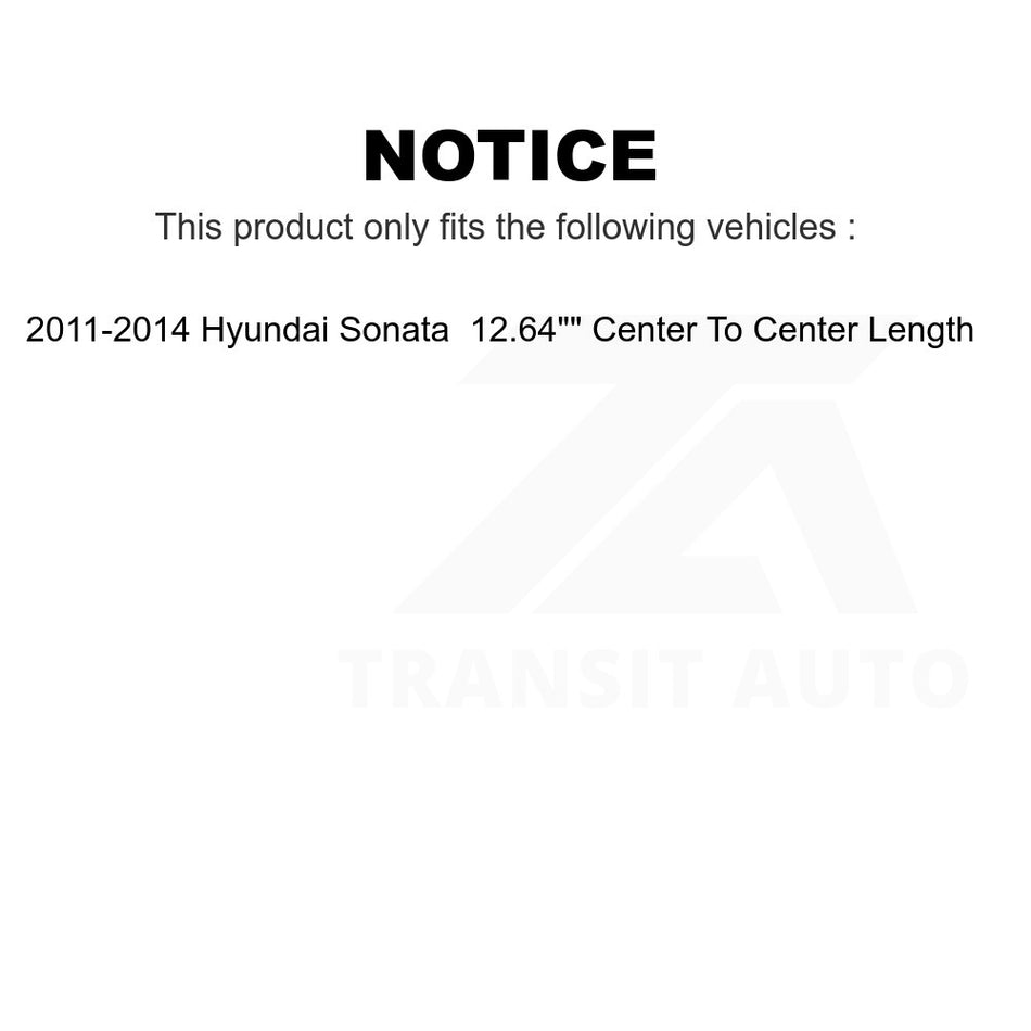 Front Right Suspension Stabilizer Bar Link Kit TOR-K750437 For 2011-2014 Hyundai Sonata 12.64" Center To Length