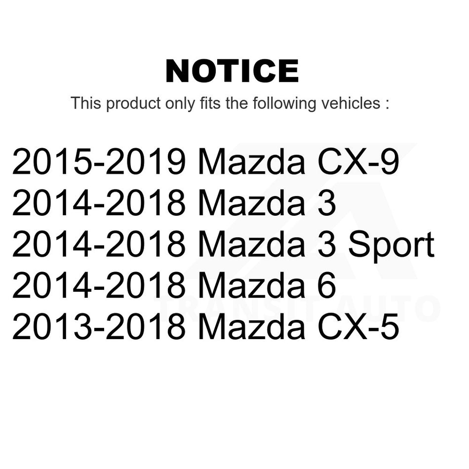 Rear Right Suspension Stabilizer Bar Link Kit TOR-K750670 For Mazda CX-5 3 6 CX-9 Sport
