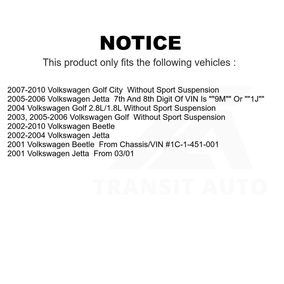 Front Suspension Stabilizer Bar Link Kit TOR-K90715 For Volkswagen Jetta Beetle Golf City