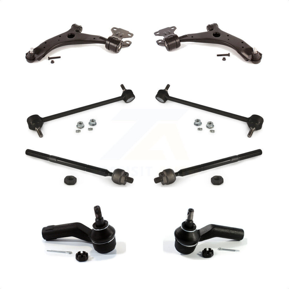 Front Suspension Control Arm And Ball Joint Assembly Steering Tie Rod End Stabilizer Bar Link Kit (8Pc) For 2010-2013 Mazda 3 Sport K72-100157 by Top Quality