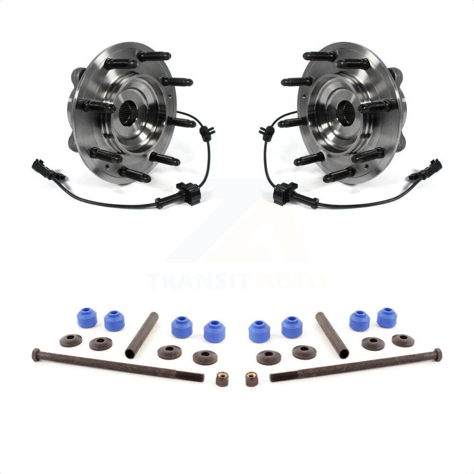 Front Hub Bearing Assembly And Link Kit For Chevrolet Silverado 2500 HD GMC 3500 Sierra 4WD K7T-100739 by Transit Auto