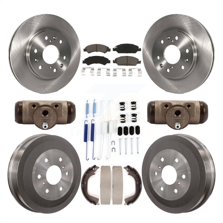 Front Rear Disc Brake Rotors Ceramic Pads And Drum Kit (9Pc) For Chevrolet Silverado 1500 GMC Sierra With 7000 Lb GVW K8C-102864 by Transit Auto