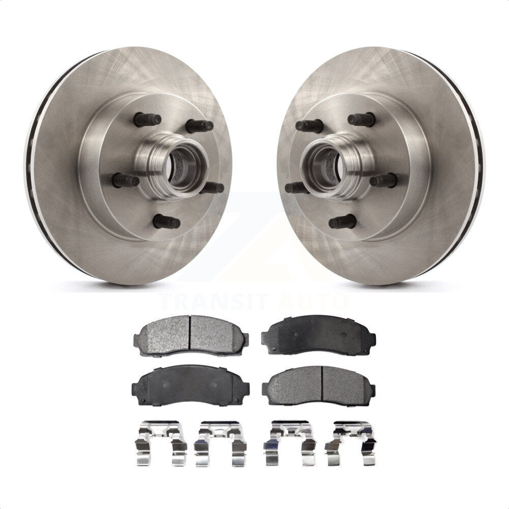 Front Disc Brake Rotor Hub And Semi-Metallic Pad Kit For Mazda