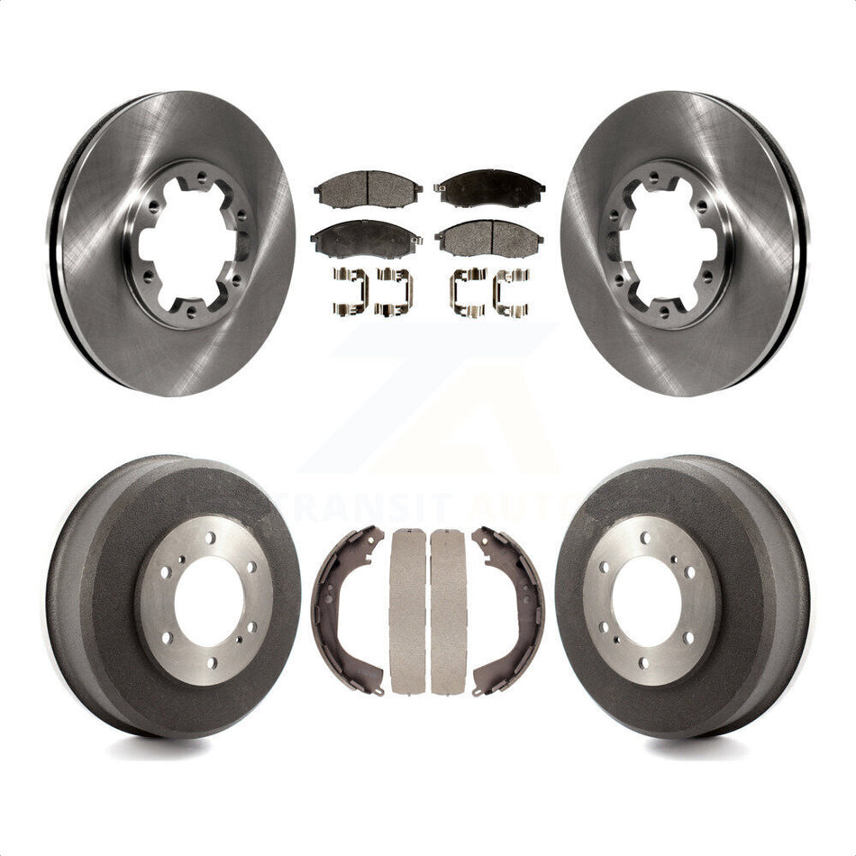 Front Rear Disc Brake Rotors Semi-Metallic Pads And Drum Kit For Nissan Xterra Frontier K8F-103332 by Transit Auto