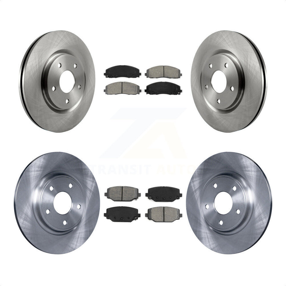 Front Rear Disc Brake Rotors And Semi-Metallic Pads Kit For Dodge Grand Caravan Journey Chrysler Town & Country Ram C/V Volkswagen Routan K8S-101013 by Transit Auto