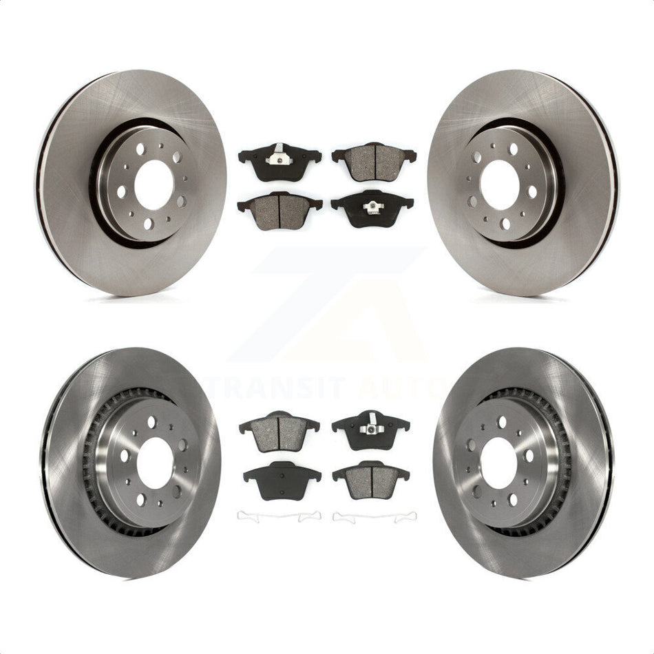 Front Rear Disc Brake Rotors And Semi-Metallic Pads Kit For 2003-2014 Volvo XC90 With 316mm Diameter Rotor K8S-101231 by Transit Auto