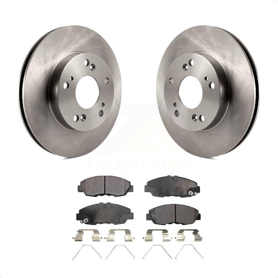 Front Disc Brake Rotors And Ceramic Pads Kit For Honda Civic K8T-100640 by Transit Auto