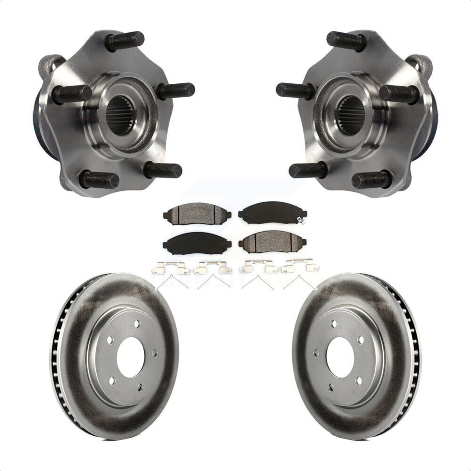 Front Hub Bearing Assembly With Coated Disc Brake Rotors And Semi-Metallic Pads Kit For Nissan NV200 Leaf Chevrolet City Express LEAF KBB-104234 by Transit Auto