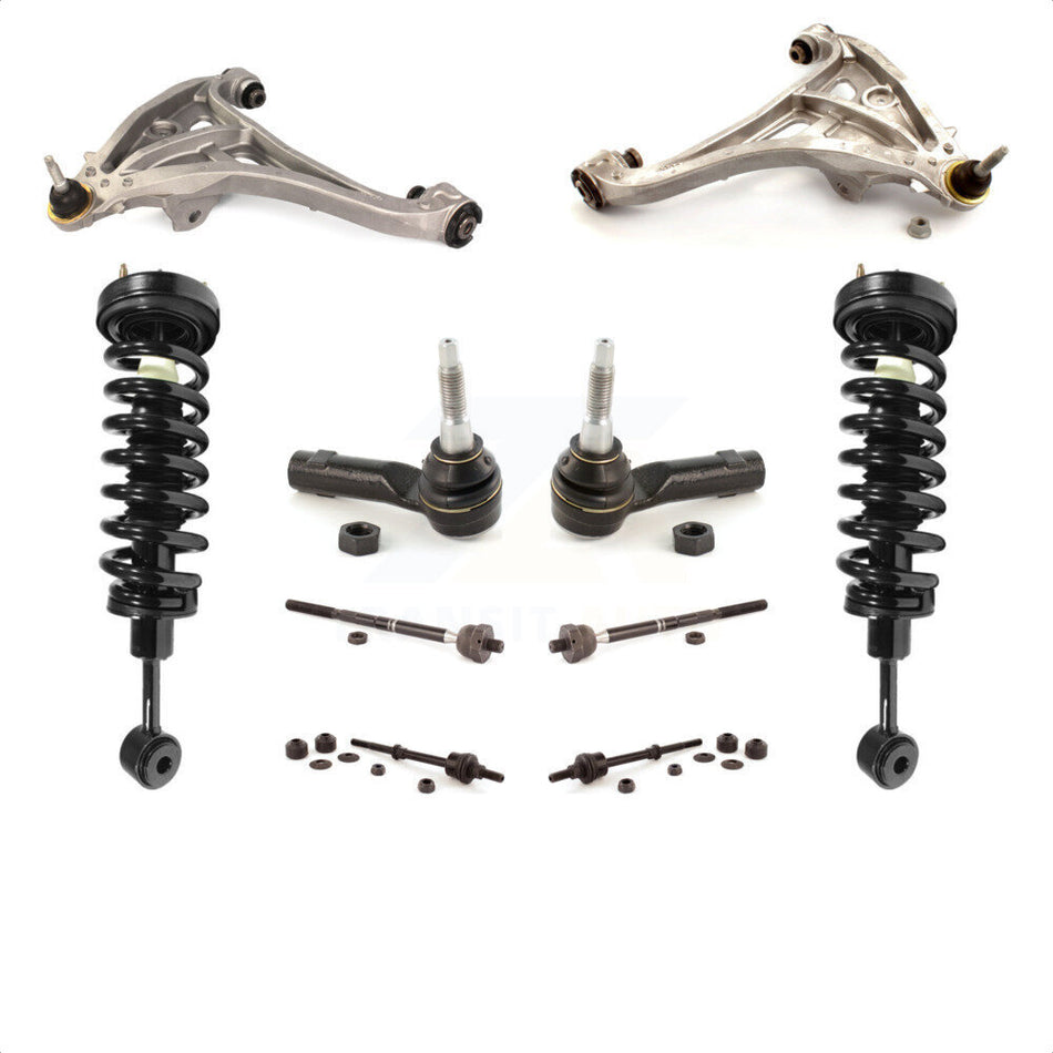 Front Control Arms Complete Shock Tie Rods Link Sway Bar Kit (10Pc) For 2006 Ford F-150 4WD Excludes Rear Wheel Drive Vehicles With Torsion Suspension Lift Kits KSS-103959 by Transit Auto