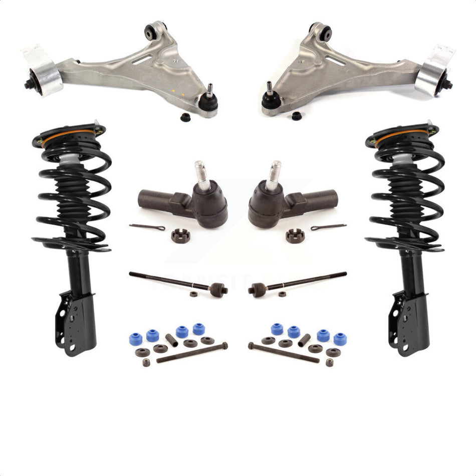 Front Control Arms Assembly And Complete Shock Tie Rods Link Sway Bar Suspension Kit (10Pc) For 2006-2011 Buick Lucerne Excludes Magnetic Ride KSS-103971 by Transit Auto