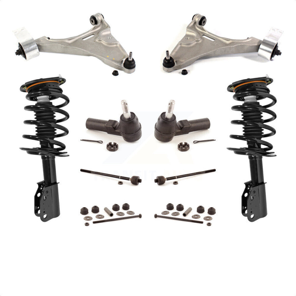 Front Control Arms Assembly And Complete Shock Tie Rods Link Sway Bar Suspension Kit (10Pc) For 2006-2011 Buick Lucerne Excludes Magnetic Ride KSS-103972 by Transit Auto