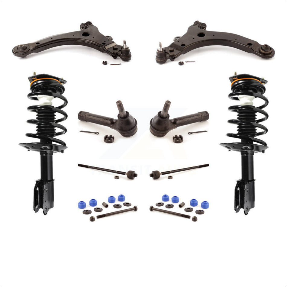 Front Control Arms Assembly And Complete Shock Tie Rods Link Sway Bar Suspension Kit (10Pc) For Chevrolet Venture Pontiac Montana Oldsmobile Silhouette Trans Sport KSS-103980 by Transit Auto