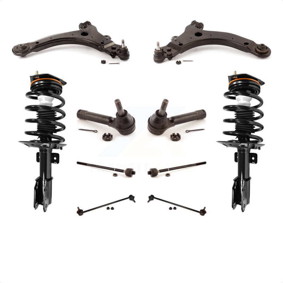Front Control Arms Assembly And Complete Shock Tie Rods Link Sway Bar Suspension Kit (10Pc) For 2005 Pontiac Montana Base with FWD Excludes All Wheel Drive KSS-103983 by Transit Auto