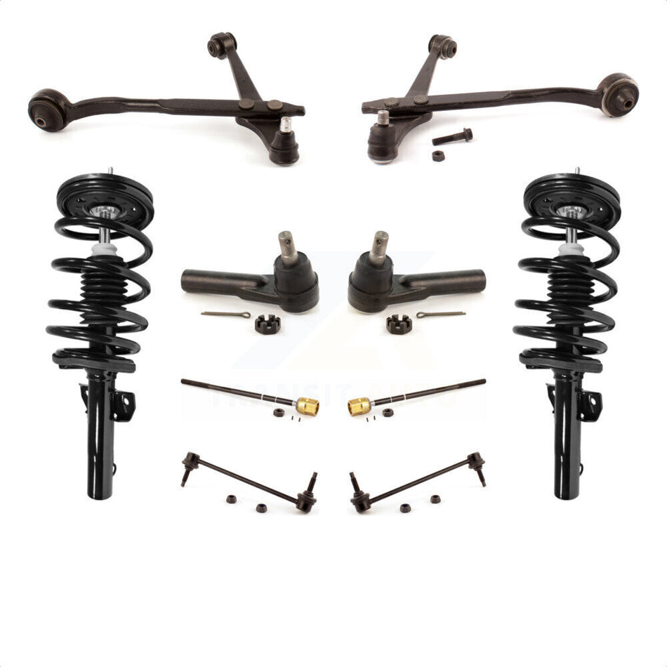 Front Control Arms Assembly And Complete Shock Tie Rods Link Sway Bar Suspension Kit (10Pc) For 1999-2003 Ford Windstar Excludes Handivan Models KSS-103987 by Transit Auto