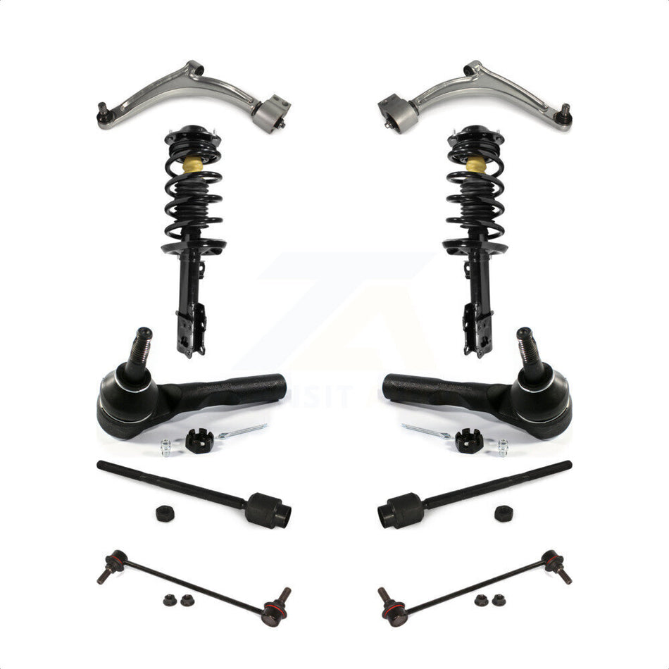 Front Control Arms Assembly And Complete Shock Tie Rods Link Sway Bar Suspension Kit (10Pc) For 2010 Pontiac G6 Contains Rear Bushings KSS-103995 by Transit Auto