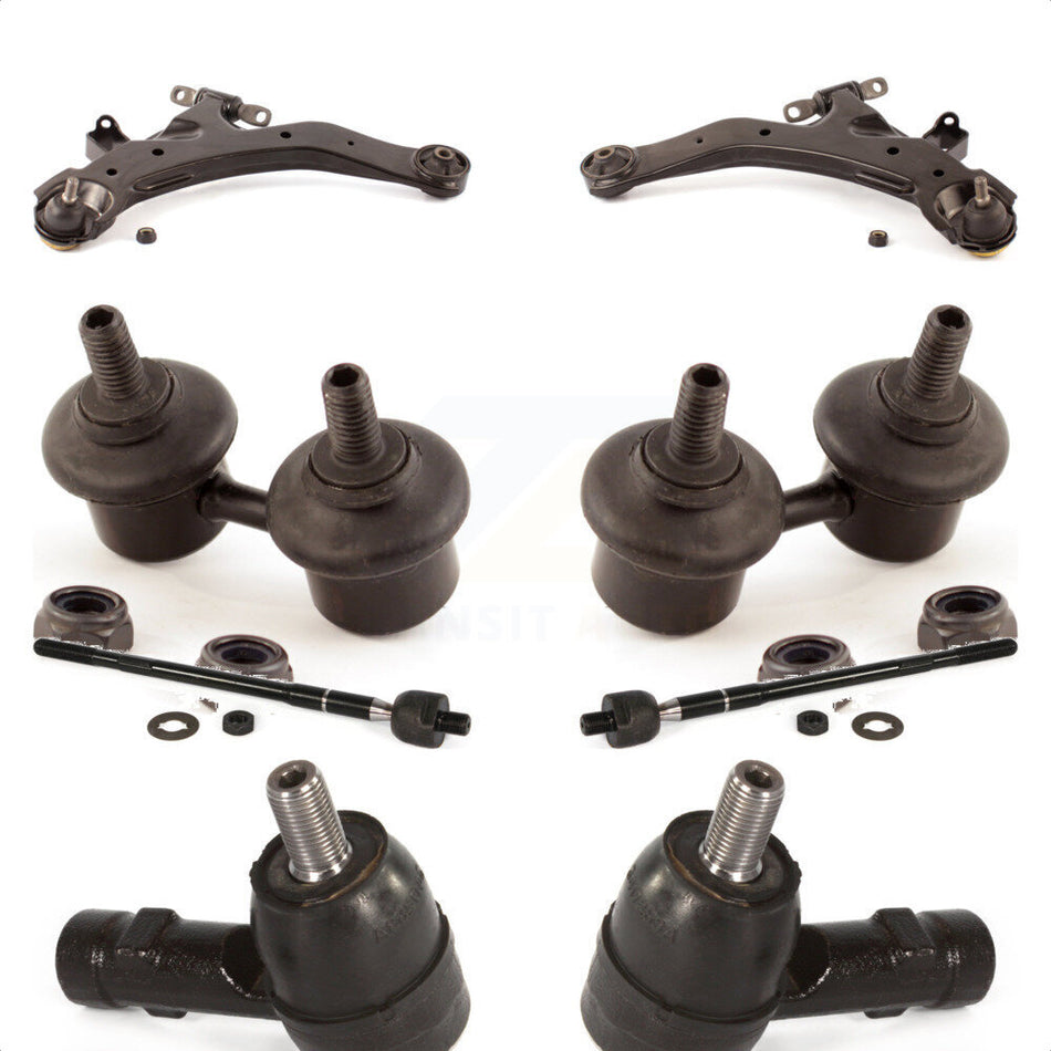 Front Suspension Control Arm And Ball Joint Assembly Steering Tie Rod End Stabilizer Bar Link Kit (8Pc) For 2001-2006 Hyundai Elantra KTR-100382 by TOR
