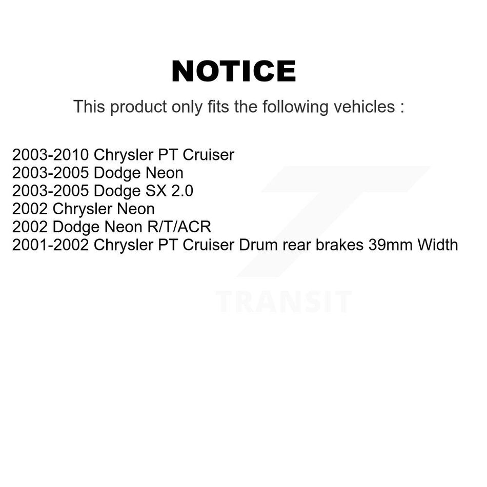 Front Rear Wheel Bearing And Hub Assembly Kit For Chrysler PT Cruiser Dodge Neon SX 2.0 K70-101698