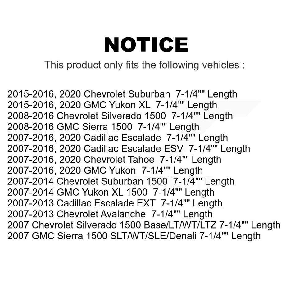 Front Suspension Link Pair For Chevrolet Silverado 1500 GMC Sierra Tahoe Yukon Suburban Cadillac XL Avalanche Escalade ESV EXT 7-1/4" Length K72-100184