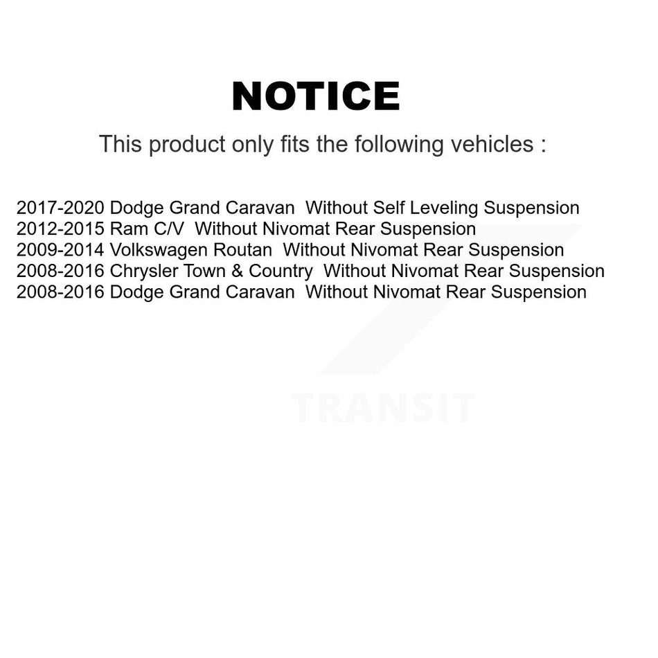 Rear Suspension Shock Absorber Pair For Dodge Grand Caravan Chrysler Town & Country Volkswagen Routan Ram C/V K78-100298