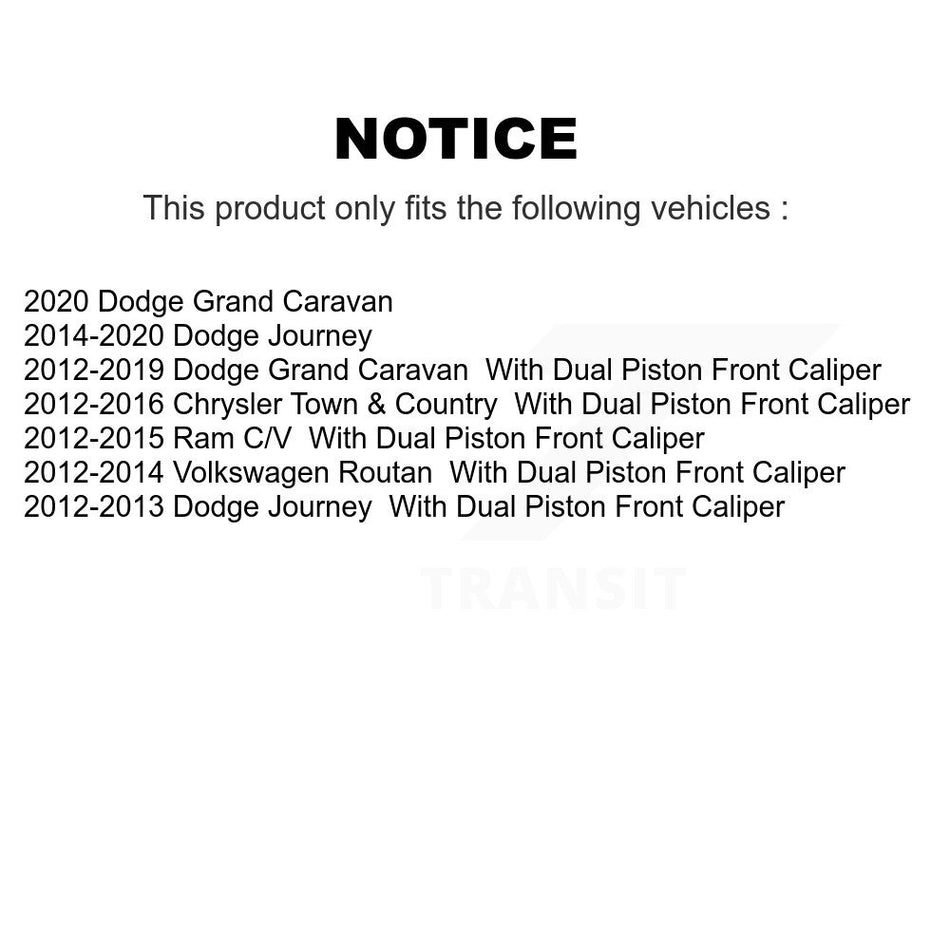 Front Rear Disc Brake Rotors And Ceramic Pads Kit For Dodge Grand Caravan Journey Chrysler Town & Country Ram C/V Volkswagen Routan K8C-101028