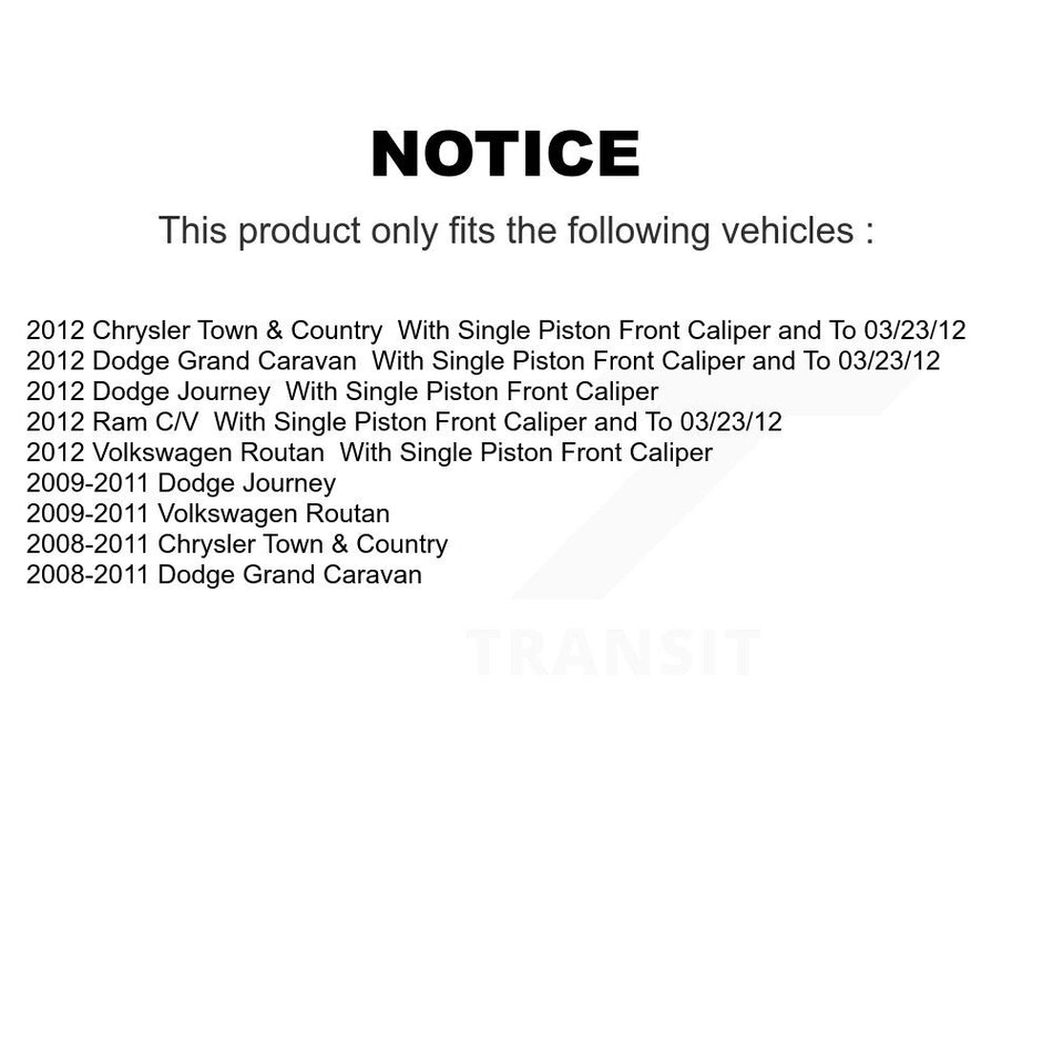 Rear Disc Brake Rotors And Ceramic Pads Kit For Dodge Grand Caravan Chrysler Town & Country Journey Volkswagen Routan Ram C/V K8C-101842