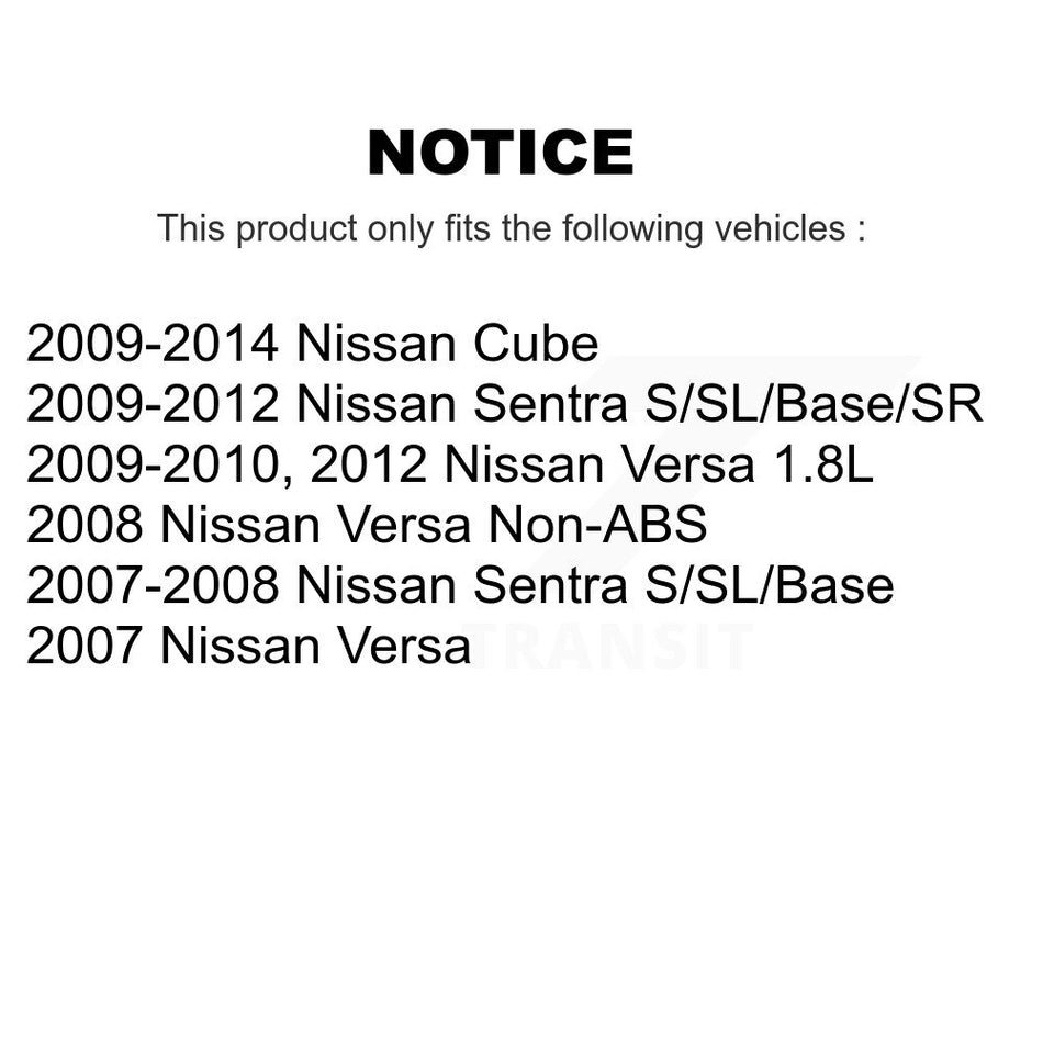 Front Rear Disc Brake Rotors Semi-Metallic Pads And Drum Kit (7Pc) For Nissan Sentra Versa Cube K8F-102140