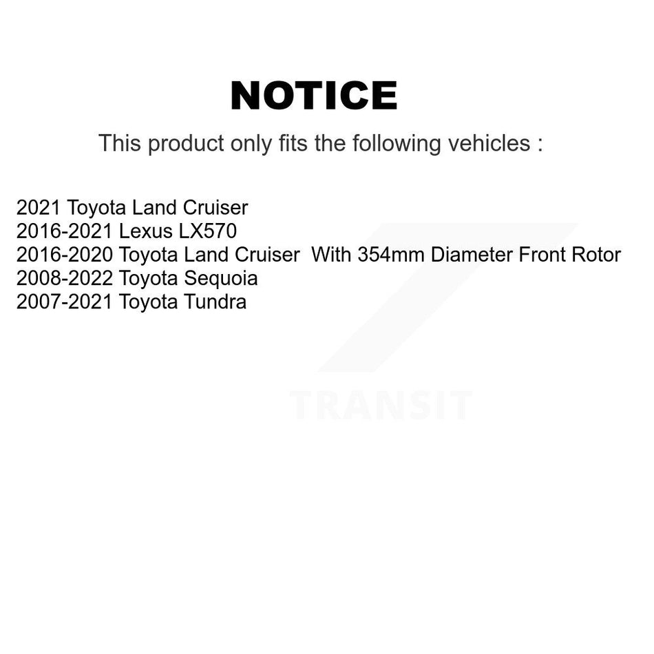 Front Disc Brake Rotors And Semi-Metallic Pads Kit For Toyota Tundra Sequoia Lexus LX570 Land Cruiser K8S-100536