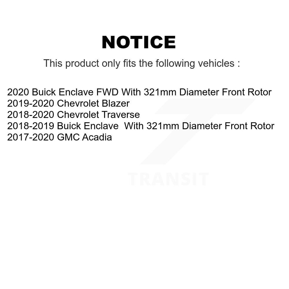 Front Rear Disc Brake Rotors And Semi-Metallic Pads Kit For Chevrolet Traverse GMC Acadia Buick Enclave Blazer K8S-102900