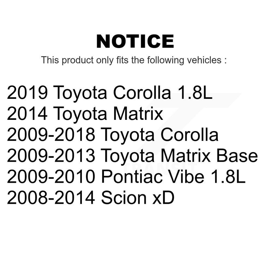 Front Coated Disc Brake Rotors Pair For Toyota Corolla Scion xD Matrix Pontiac Vibe KG-100287