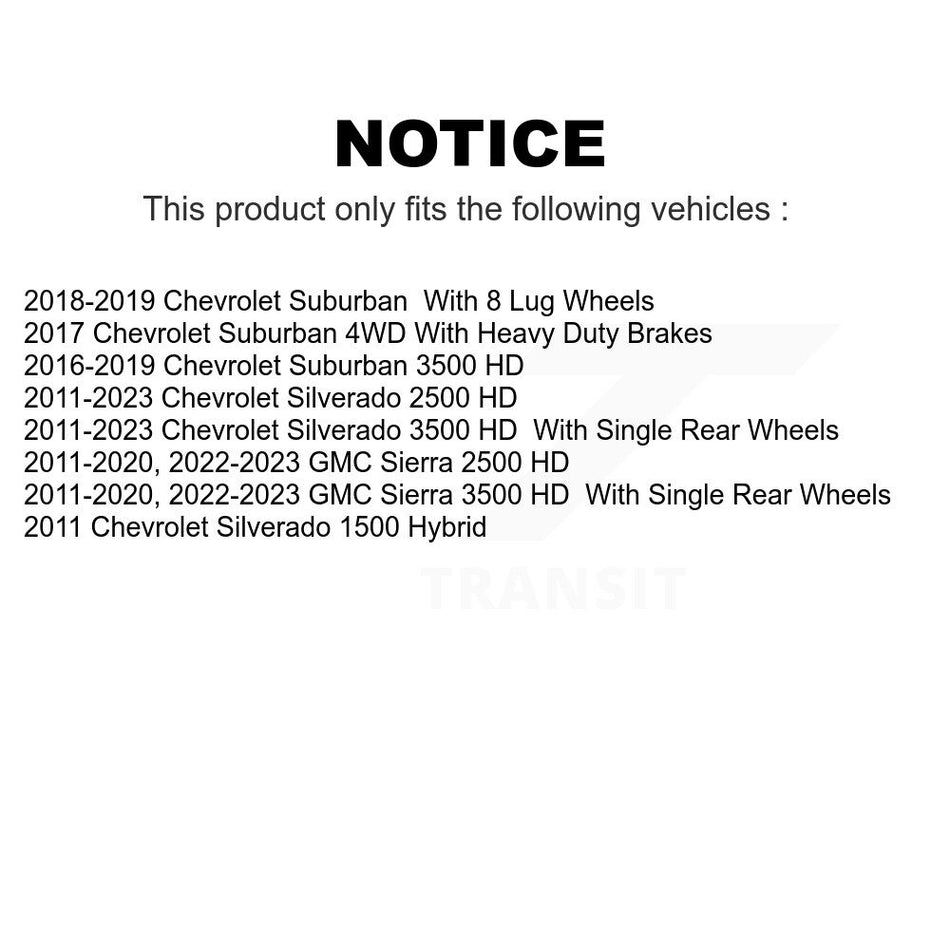 Rear Coated Disc Brake Rotors Pair For Chevrolet Silverado 2500 HD GMC Sierra 1500 3500 Suburban KG-100416