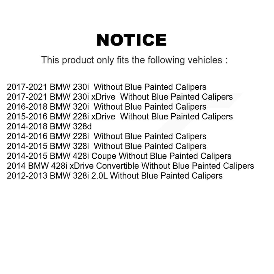 Rear Coated Disc Brake Rotors And Ceramic Pads Kit For BMW 328i 320i 428i 228i 230i 328d xDrive KGC-101512