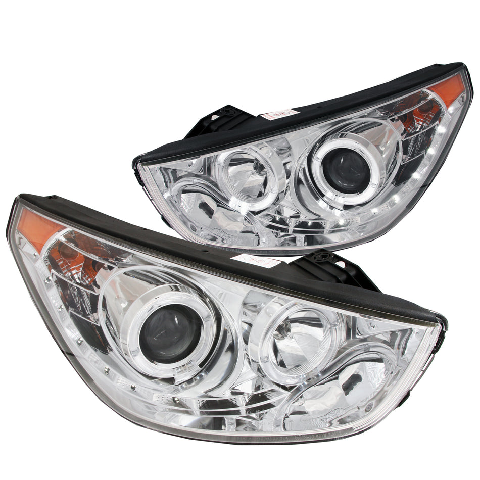 Projector Headlight Set w/2 Halos For 2010-2014 Hyundai Tucson 111259