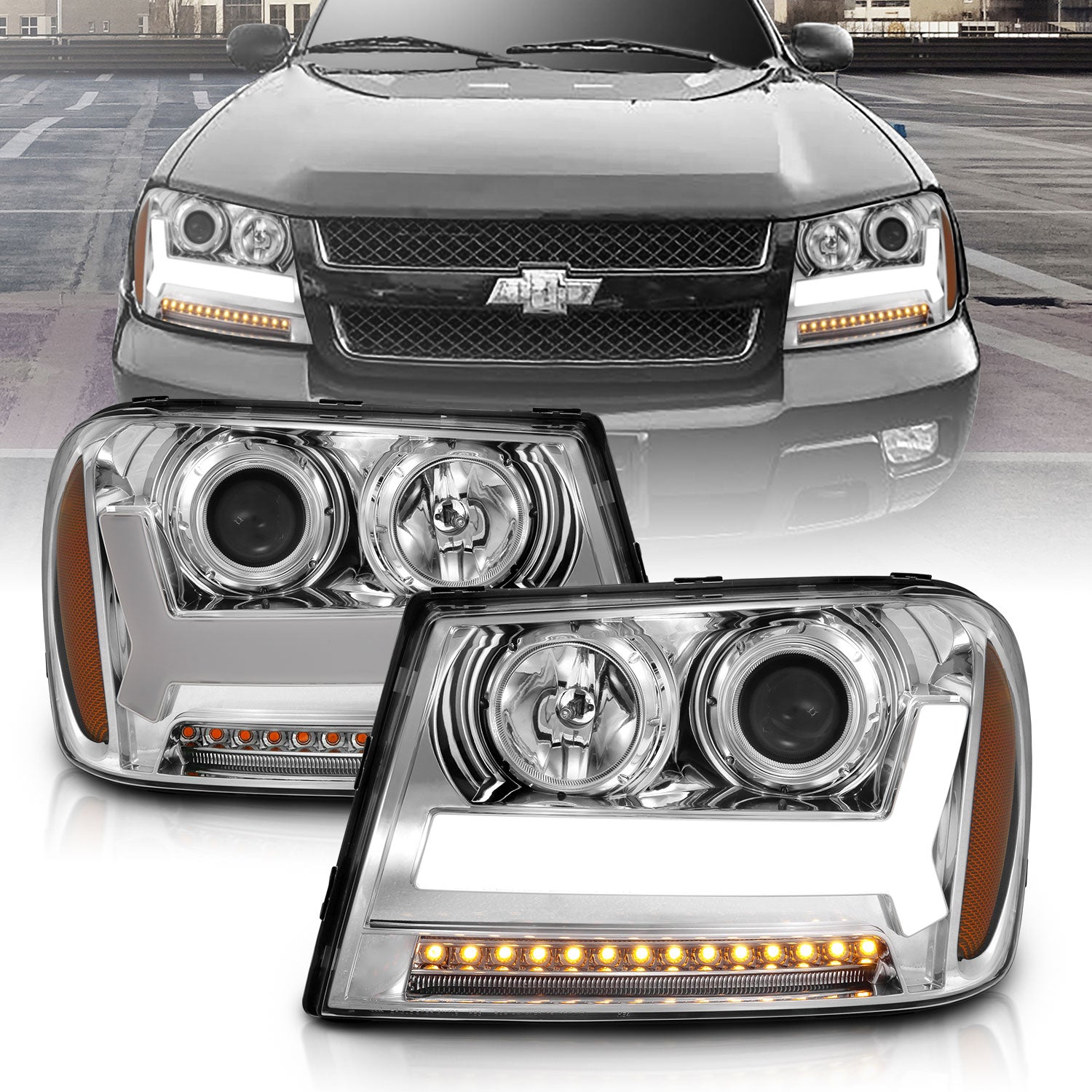 ANZO USA Projector Headlights For 2006-2009 Chevrolet Trailblazer 111391