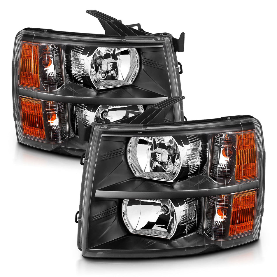 ANZO USA Crystal Headlights For 2007-2014 Chevrolet Silverado 3500 HD 111393
