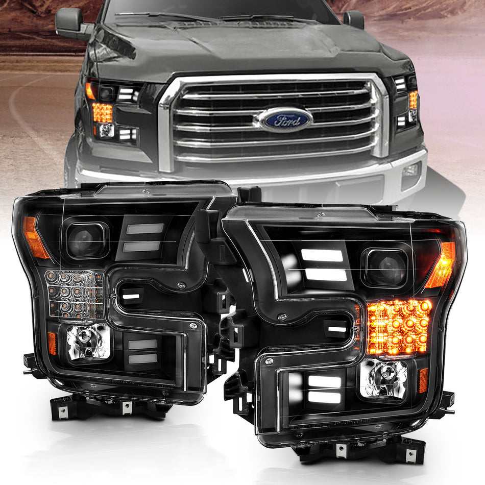 ANZO USA Projector Headlights For 2015-2017 Ford F-150 111408