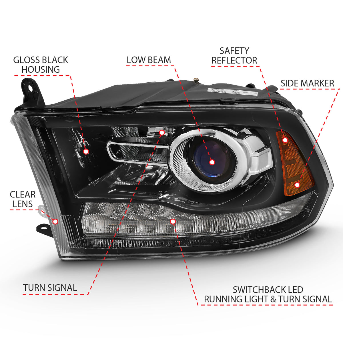 ANZO USA - ANZO USA Projector Headlights W/ Halo - 111439