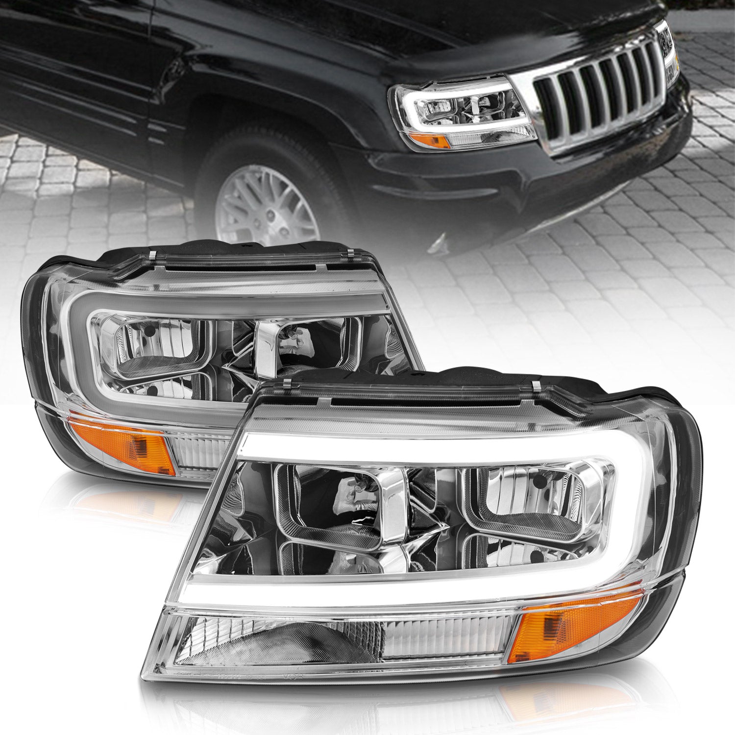 Crystal Headlight For 1999-2004 Jeep Grand Cherokee 111538