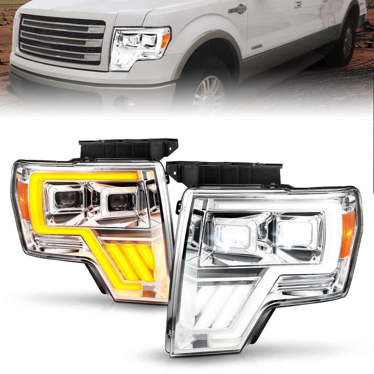 LED Projector Headlight For 2009-2014 Ford F-150 111607