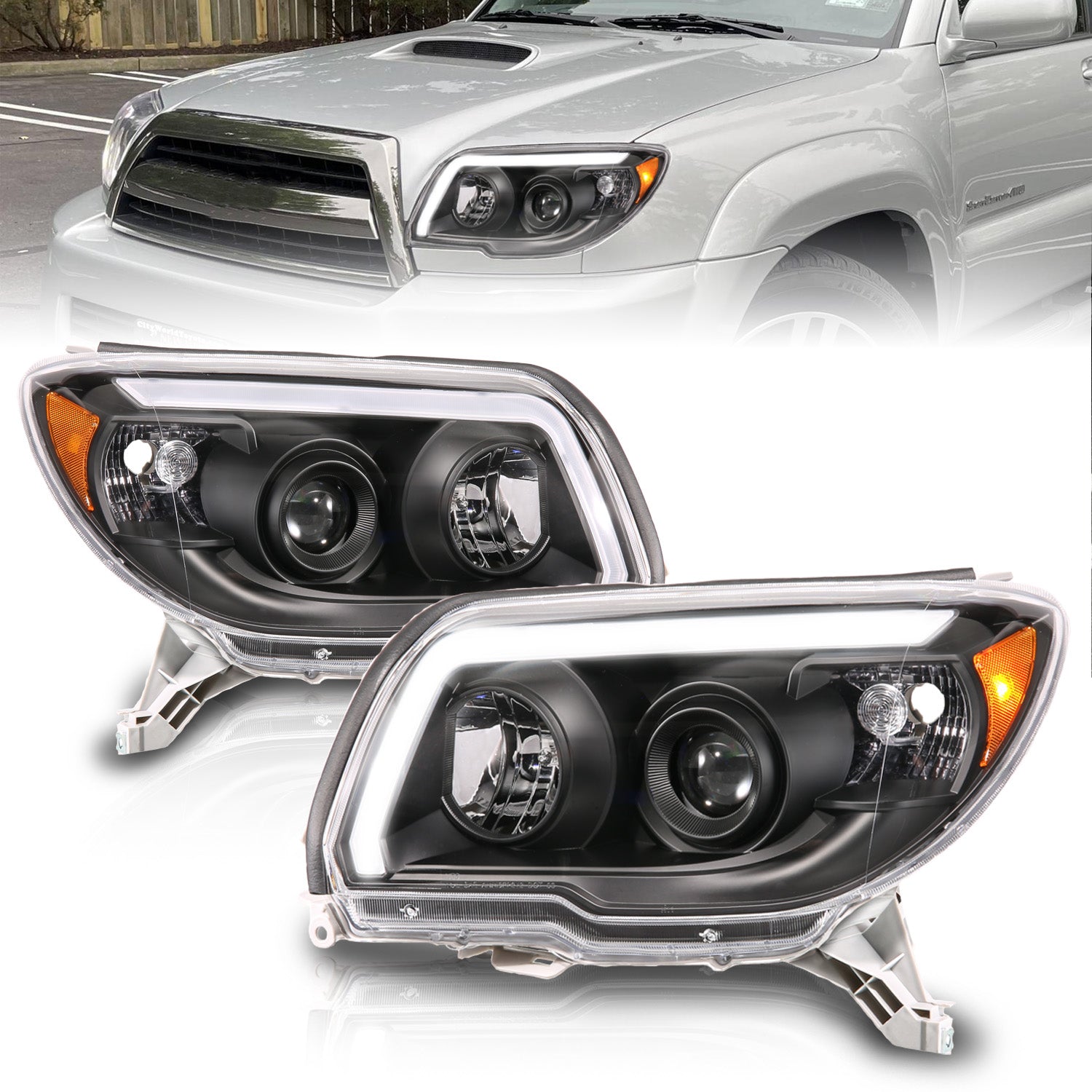 LED Bar Projector Black Headlight For 2006-2009 Toyota 4Runner 111616