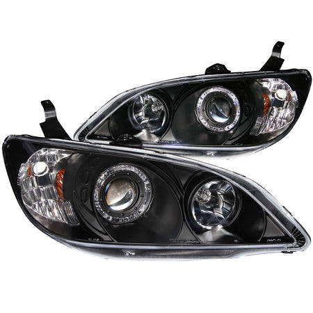 Projector Headlight Set w/Halo For 2004-2005 Honda Civic 121059